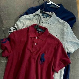 3 polo shirts. New condition. Og price per shirt 69.99. Selling as a pack.